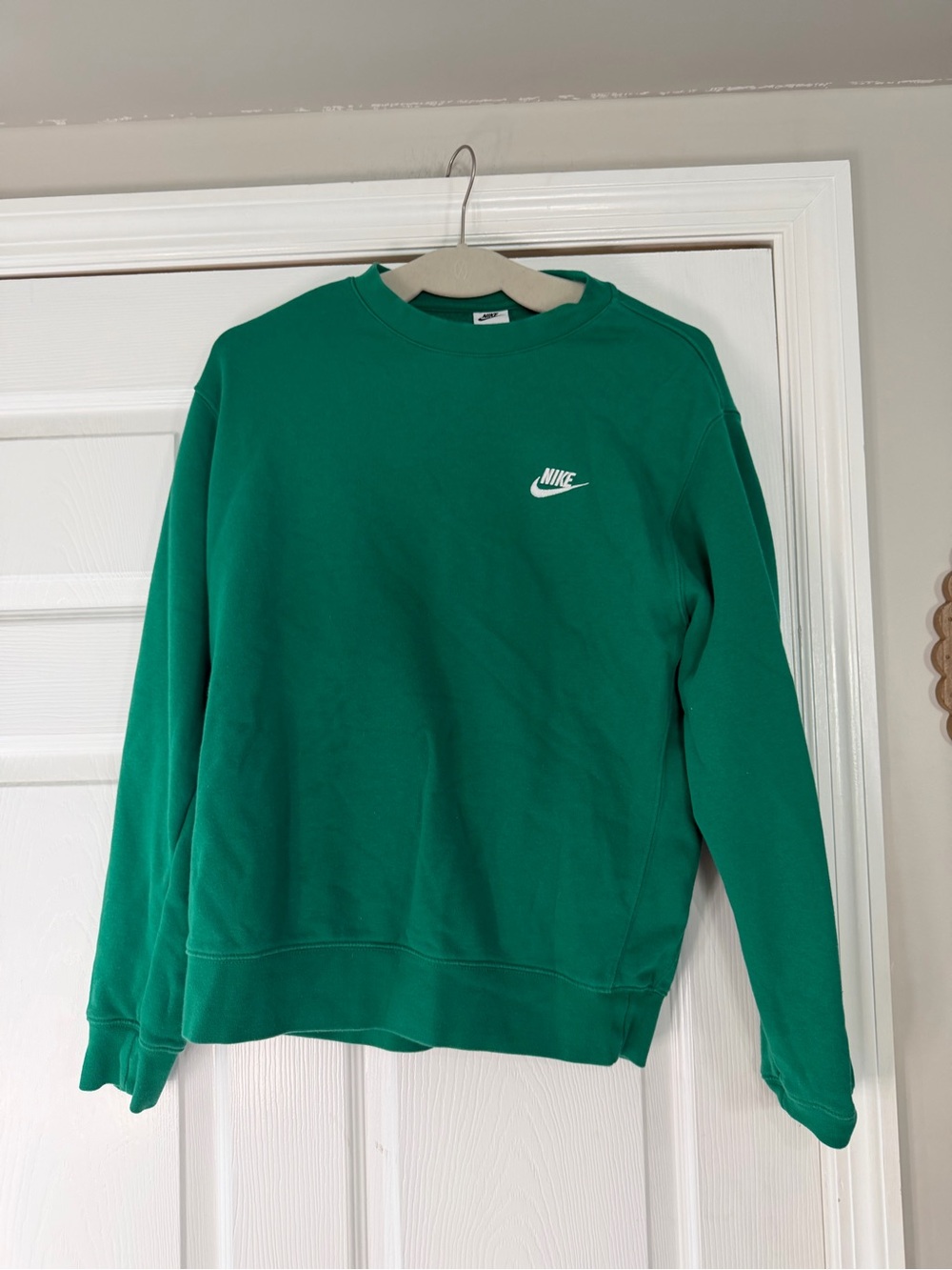 Nike Green Crew Sweatshirt with White Logo